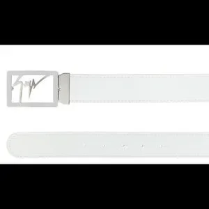 ?giuseppe zanotti NEW white leather designer BBB logo buckle belt Giuseppe Zanotti | Accessories | Giuseppe Zanotti New White  main image 3